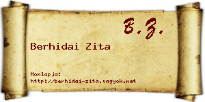 Berhidai Zita névjegykártya